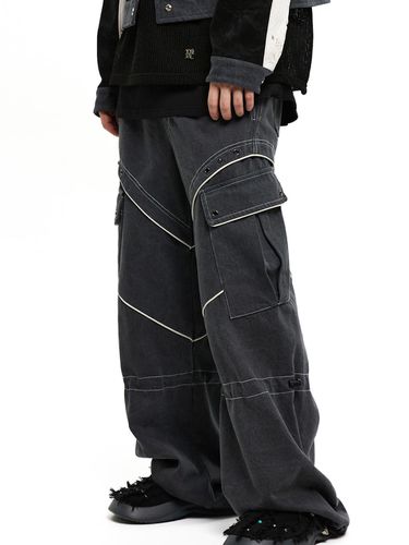 Knee String Cargo Denim Pants_Gray - RSSC - Modalova