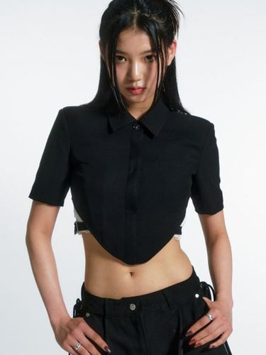 Bustier Belted Crop Jacket_Black - NOTKNOWING - Modalova