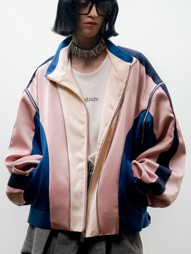 Multi-Zippered Oversize Track Jacket[Pink(UNISEX)]_UTO-SS04 - UNTAGE - Modalova