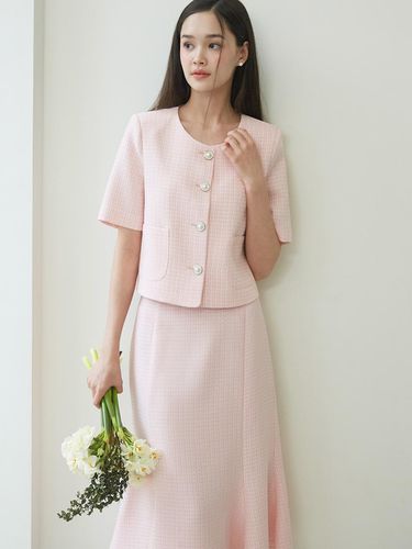 SET] Floral Tweed Jacket&Skirt_Pink - ZEROSTREET - Modalova