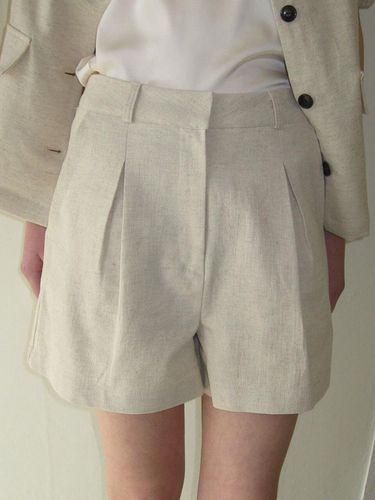 Francia Linen Shorts_2 Colors - LETTER FROM MOON - Modalova