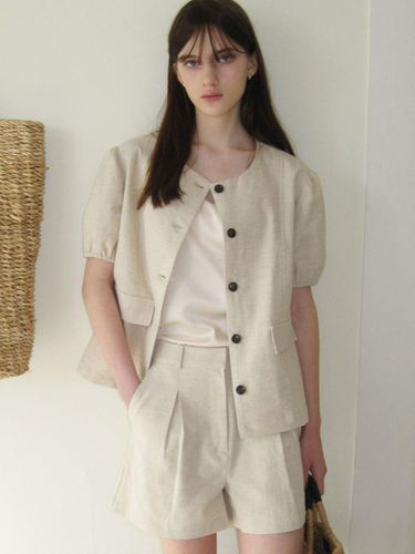 SET] Francia Linen Puff Jacket+Shorts_2 Colors - LETTER FROM MOON - Modalova