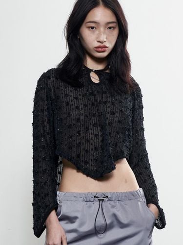 Sheer Tweed Halter Top_Black - NOTKNOWING - Modalova