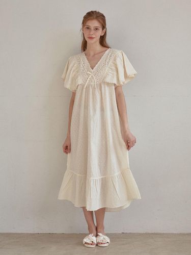 Women's Misha Cotton Short-Sleeve V-Neck Nightgown Dress - LUNALUZ STUDIO - Modalova