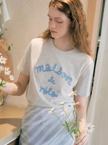 Maison De Rola Embroidery T-shirt - Melange Gray - ROLAROLA - Modalova