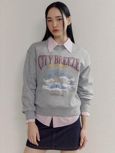 Cloudy City Artwork Sweatshirt_Melange Grey - CITYBREEZE - Modalova