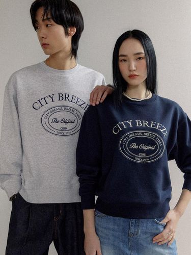 Oval Artwork Sweatshirt_Melange White - CITYBREEZE - Modalova