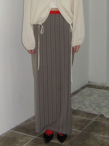 Maxi Skirt_Stripe Beige - NONMUTE - Modalova