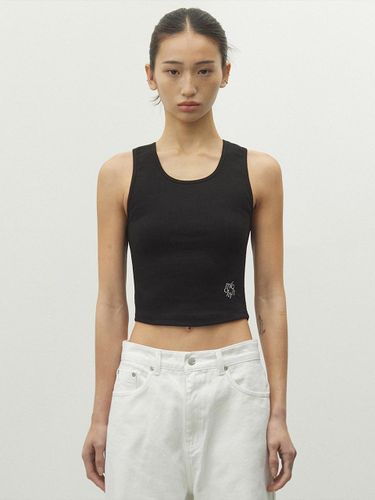 RIBBED SLEEVELESS TOP BLACK - michikolondon - Modalova