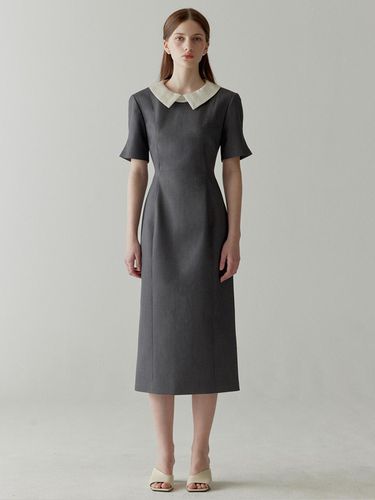 Silk Collared Dress - 2colors - FLOWOOM - Modalova