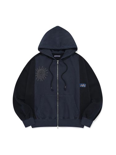 Garment Dyed Zip Up Hoodie_Pigment Navy - karactor - Modalova