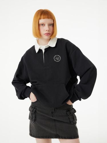 UBNA Logo Embroidery Rugby Sweatshirt_Charcoal - URBANAGE - Modalova