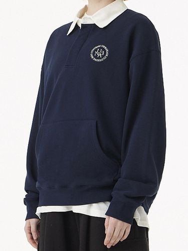 UBNA Logo Embroidery Rugby Sweatshirt_Navy - URBANAGE - Modalova