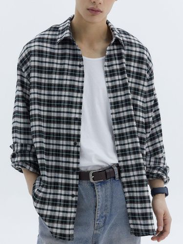 Washed Wrinkle Check Shirt_Black - Trip LE Sens - Modalova