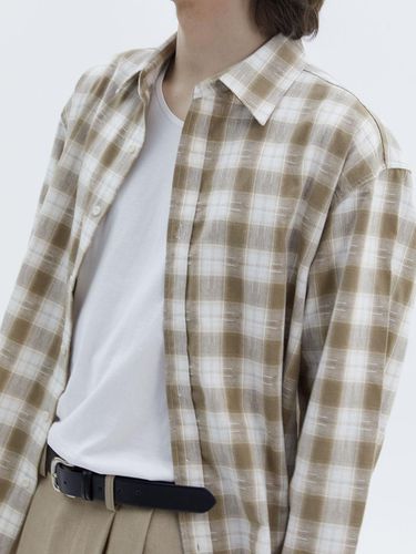 Stitch Plaid Checkered Shirt_Beige - Trip LE Sens - Modalova