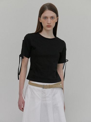 Slit Sleeve T-Shirt, Black - ETMON - Modalova