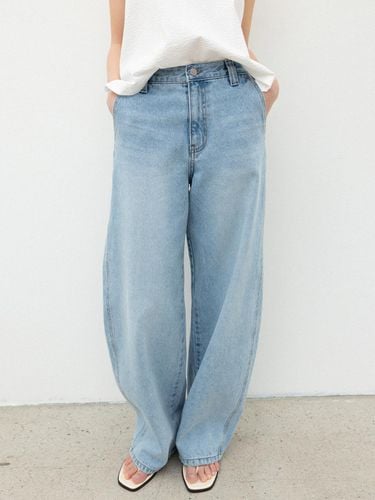 Light Blue Curved Denim Pants_Light Blue - RRACE - Modalova