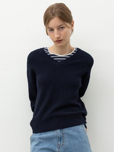 V-Neck Pullover_Navy - RRACE - Modalova