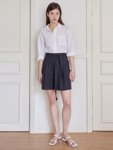 Summer Linen Half Pants_Navy - NILBY P - Modalova