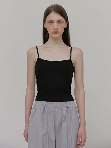 Logo Strap Sleeveless Top, Black - ETMON - Modalova