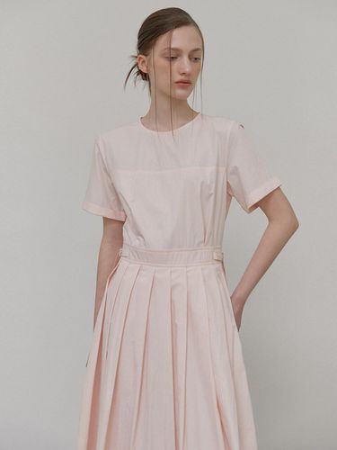 Half Sleeve Pleats Dress - ETMON - Modalova