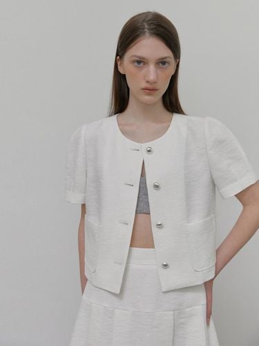 Puff Tweed Jacket, White - ETMON - Modalova