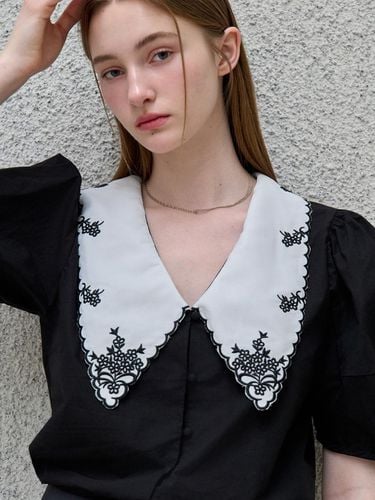 Lace Collar Blouse - Black - EIGHT DAYS A WEEK - Modalova