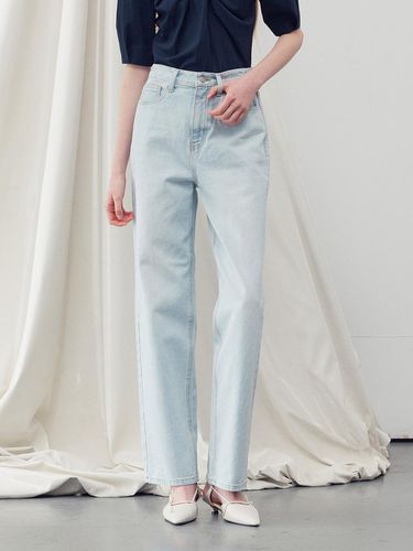 Washed Denim Straight Leg Jeans - RE RHEE - Modalova