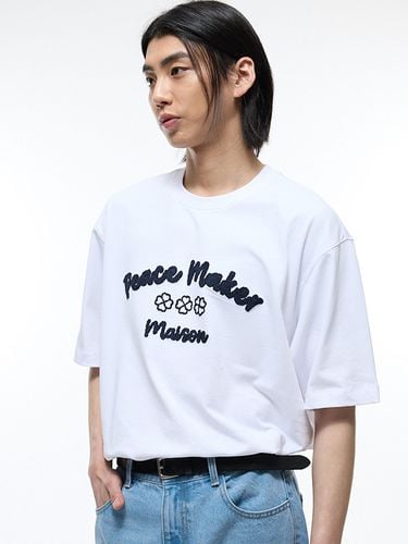 Semi Oversized Arch Embroidered Logo T-shirt_White - TNGT - Modalova