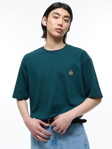 Semi Oversized Embroidered Logo T-shirt_Green - TNGT - Modalova