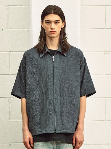 Riff Zip Up Shirt_Deep Green - MMIC - Modalova