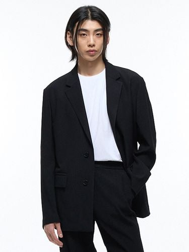 Seersucker Unconstructed Set Up Jacket_Black - TNGT - Modalova