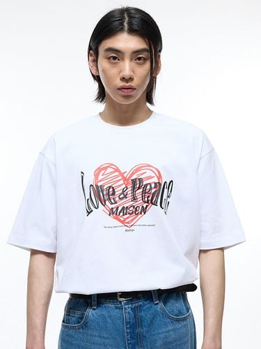 Semi Oversized Heart Logo T-shirt_White - TNGT - Modalova