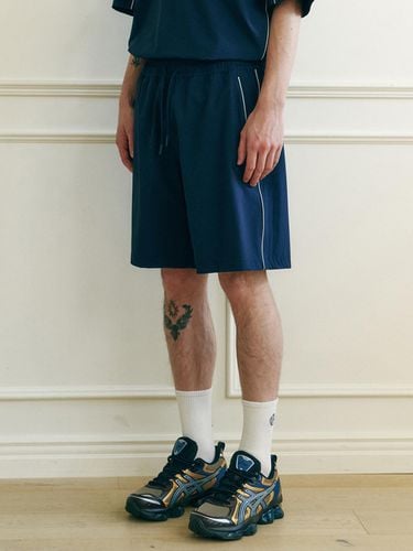 Rip Stop Piping Track Shorts_Navy - TMAKER - Modalova