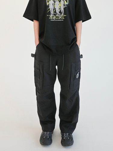 ODBC Emblem Zipper Multi Cargo Pants_Black - ODDBALLS CLUB - Modalova