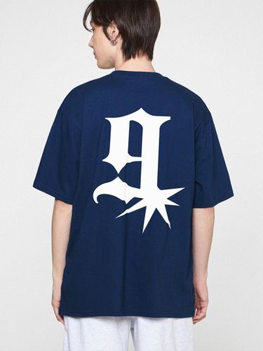 G STAR Logo T-shirt_Navy White - GRAVER - Modalova