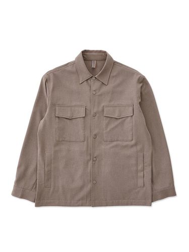 Oversized Poly Shirt Jacket_Beige - STCO - Modalova