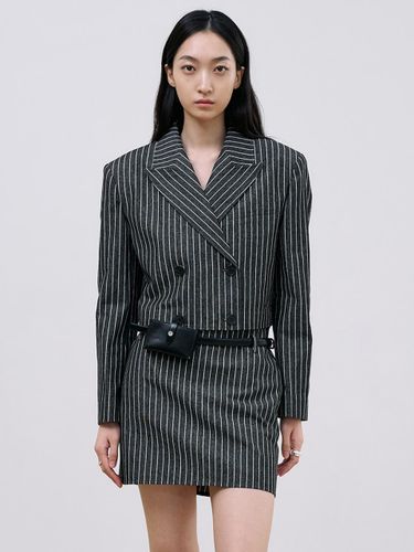 Corby Stripe Crop Jacket - BLOSSOM H COMPANY - Modalova