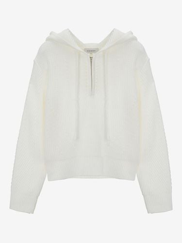 Half Zip Up Hoodie Knit Top - MIND BRIDGE women - Modalova