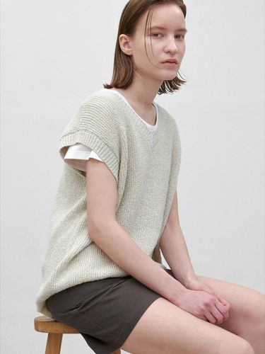 Boucle Oversized Fit Knit Vest - 2colors - Atelier Nain - Modalova