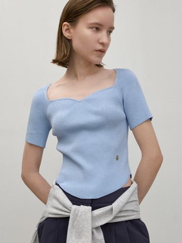 Connie Heart Neck Knit Top - 3colors - Atelier Nain - Modalova