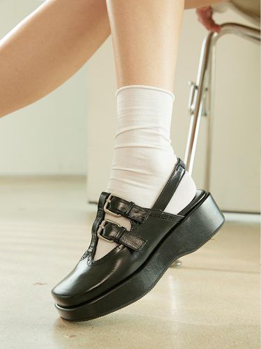 Two Strap Buckle Clog_Black - Meiel Dew - Modalova