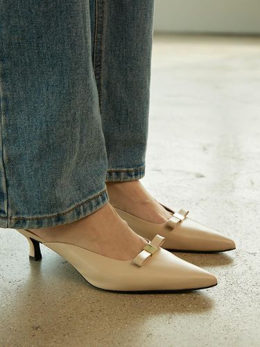 Ribbon Point Mule_Beige - Meiel Dew - Modalova