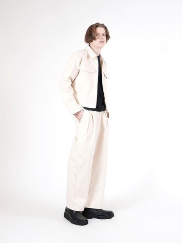 Pleated Wide Denim Pant - Beige - Chance’s noi - Modalova