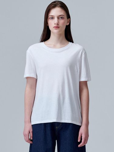 Summer Signature Cotton T-Shirt (White) - MaLoupe - Modalova