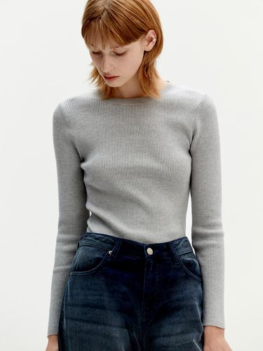 Round Neck Ribbed Knit - MONGDOL - Modalova