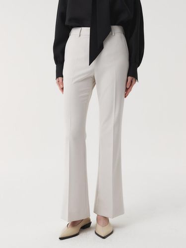 Slim Fit Flared Bell Bottom Pants [Beige] - EAAH - Modalova