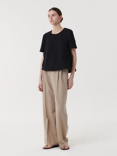 Spring Summer Wide Tuck Loose Pants [Beige] - EAAH - Modalova