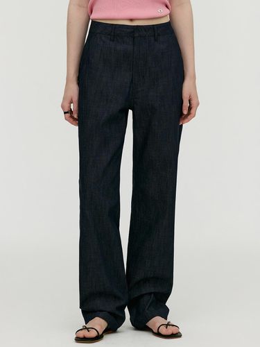 Linen-like Straight Denim Pants () - MONGDOL - Modalova