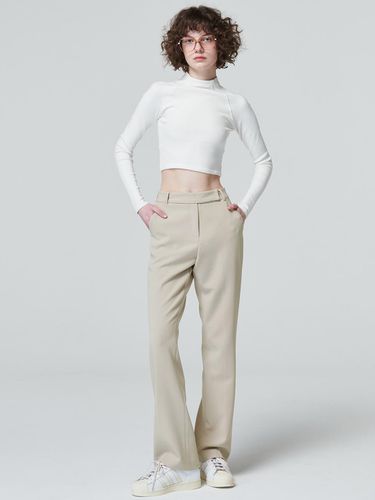 Stretch Slim Boots Cut Pants_Beige - MaLoupe - Modalova